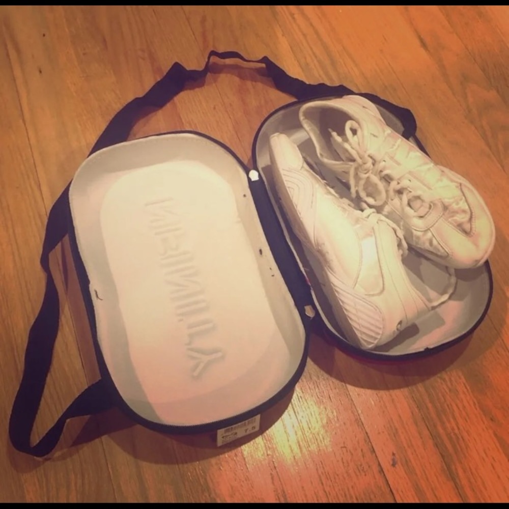 Slightly Used Cheerleading shoes and Case